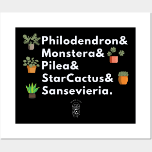 Houseplant Family List (dark background) Posters and Art